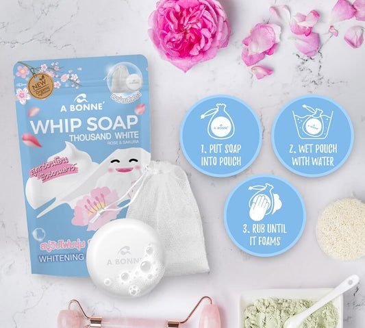 A BONNE
Whip Soap Thousand White Rose and Sakura 100g