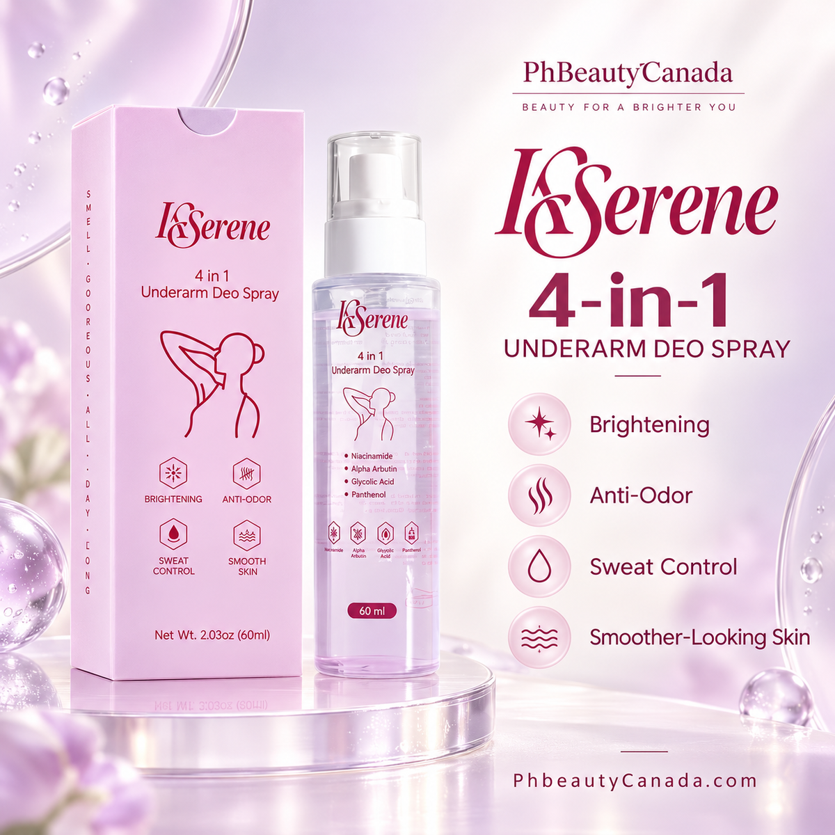 KSerene 4 in 1 Underarm Deo Spray 60ml
