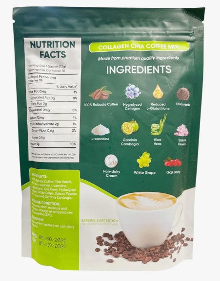 FITGUM Collagen Chia Coffee - 11 in 1 Shape Coffee Mix