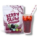 Glowming Berry Acai Berry Powder Drink Mix – With Marine Collagen, Glutathione, L-Carnitine, Mangosteen & Chia Seeds – Sweetened with Stevia • 45 Calories • 10 Sachets x 20g