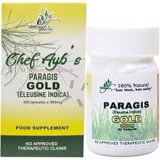 Paragis Gold Capsules (Eleusine Indica) - 60 Capsules x 900mg | Natural Food Supplement for Immune Support & Vitality