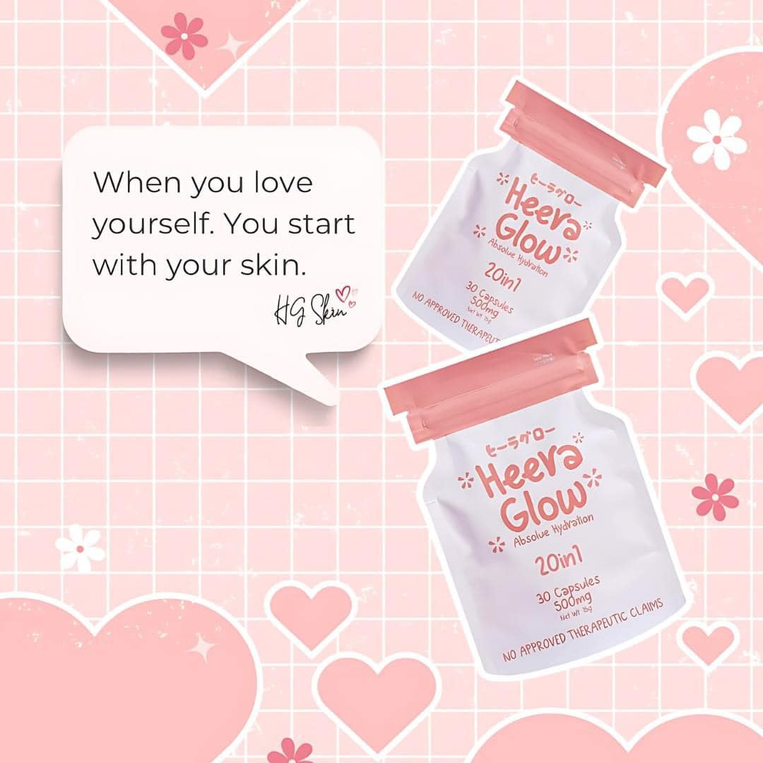 HEERA GLOW Absolue Hydration Collagen Glutathione Capsules 20in1 30 Capsules Whitening Anti Aging HERA GLOW