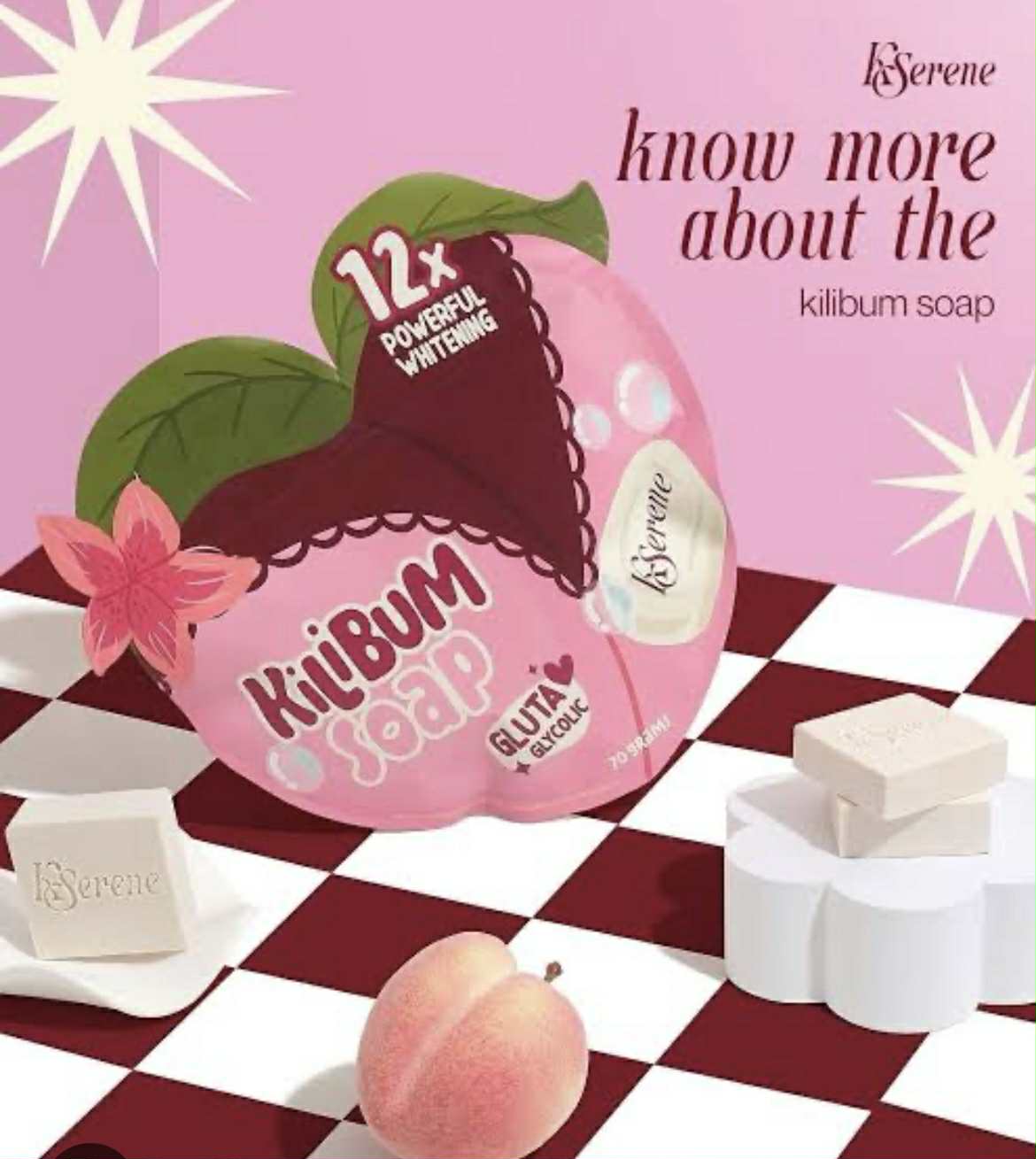 KSerene KiLiBUM Gluta Glycolic Soap 70g x 3 Bars