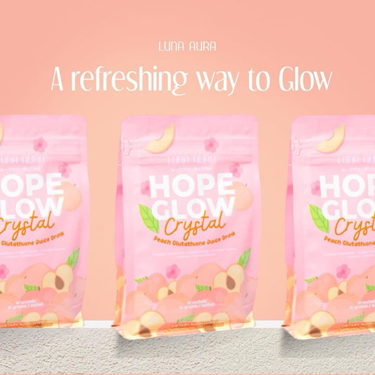 Hope Glow Crystal Peach Glutathione Juice Drink – 10 Sachets (18g Each)