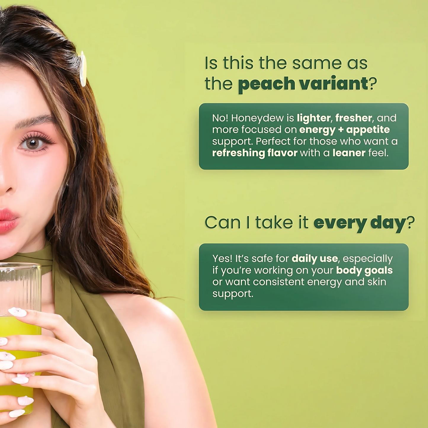 Hope Glow Crystal – Honeydew Green Tea With Dandelion & L-Carnitine (10 Sachets X 18g)