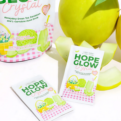 Hope Glow Crystal – Honeydew Green Tea With Dandelion & L-Carnitine (10 Sachets X 18g)