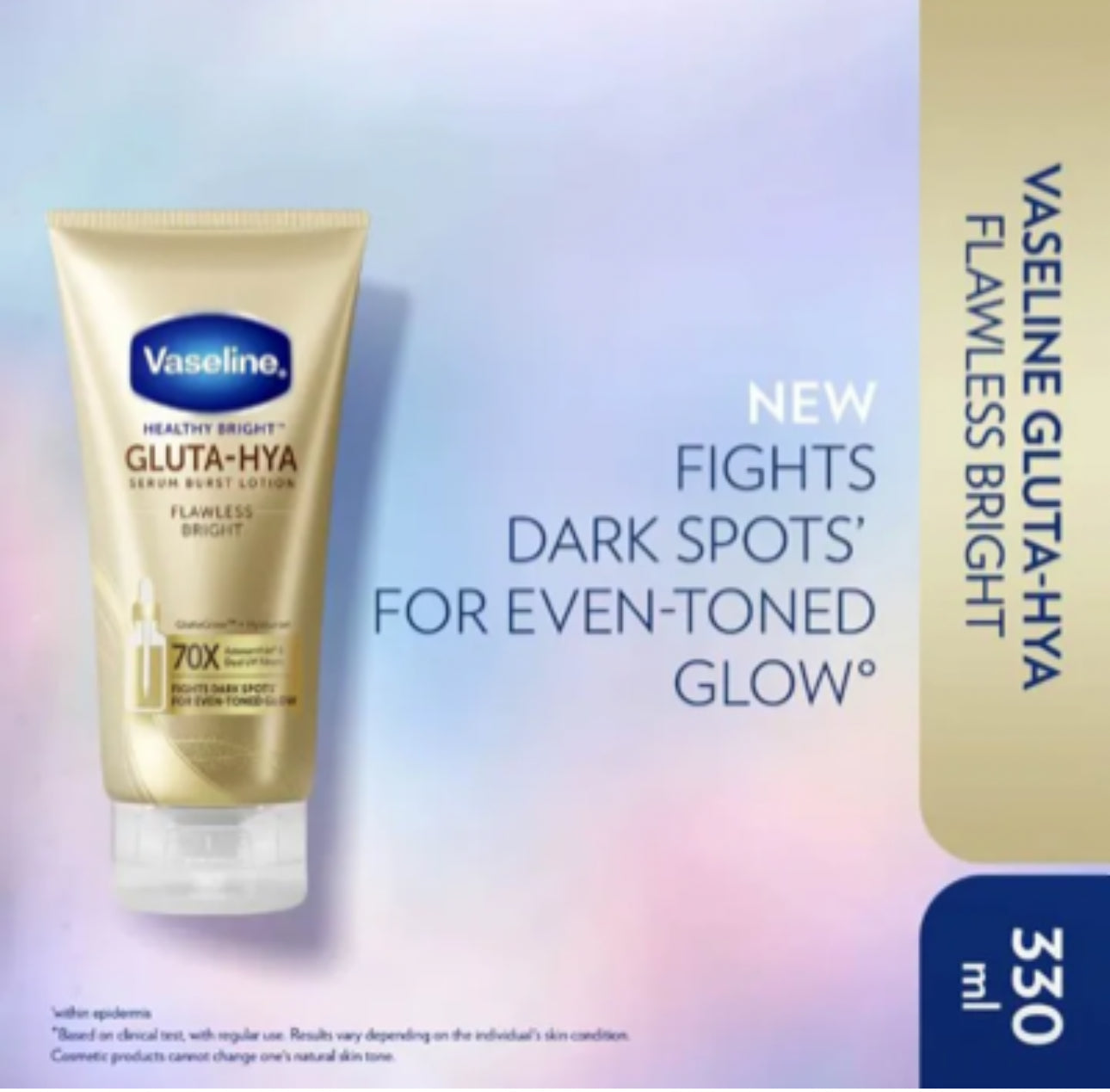 VASELINE GLUTA-HYA SERUM BURST LOTION FLAWLESS BRIGHT 70X 330 mL