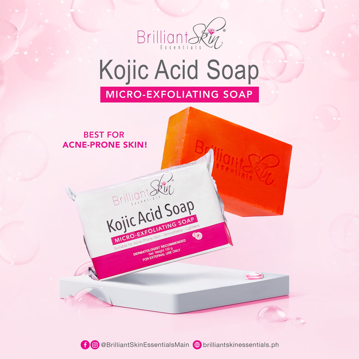 Brilliant Skin Kojic Acid Soap – Micro-Exfoliating Soap