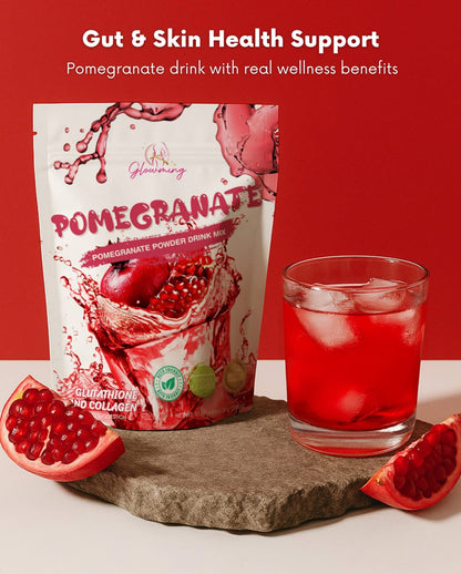 Glowming Pomegranate Powder Drink Mix With Glutathione And Collagen 200g