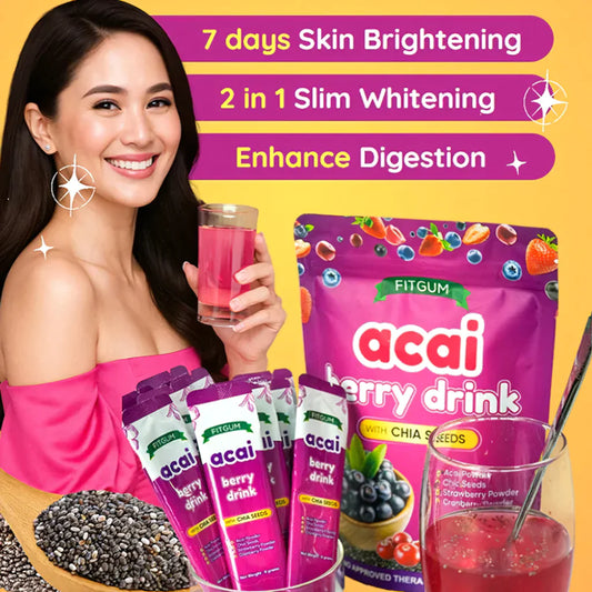 Fitgum Acai Berry Drink with Chia Seeds – 40g (10 Sachets x 4g)