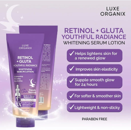 Luxe Organix Retinol + Gluta Whitening Serum Lotion